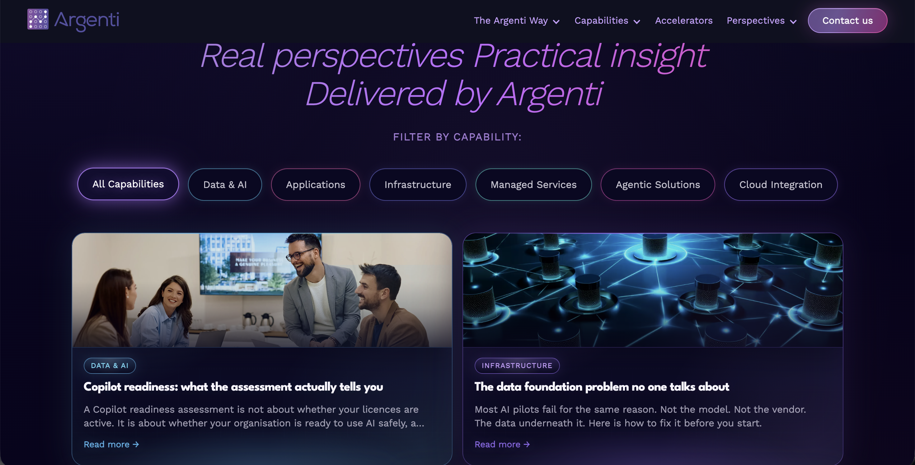 Argenti Blog CMS interface