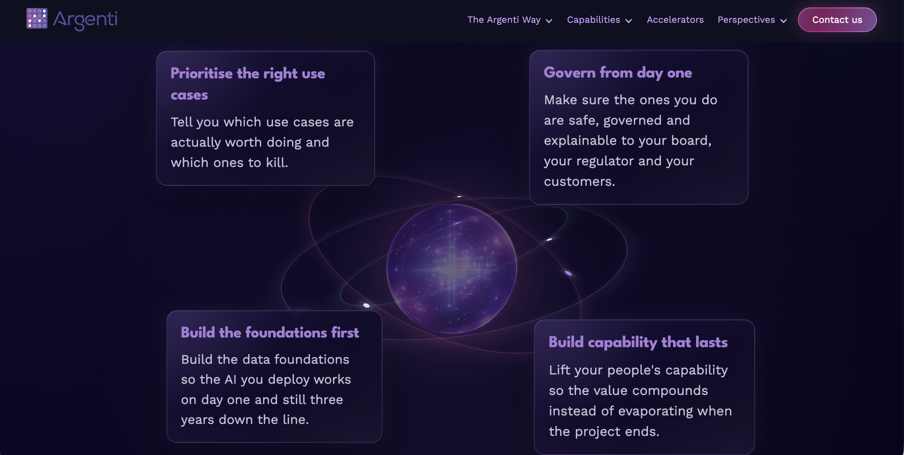 Argenti Data and AI page visual system